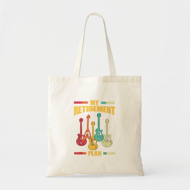 My Retirement Plan Electric Guitar Musical String  Tote Bag (Front)