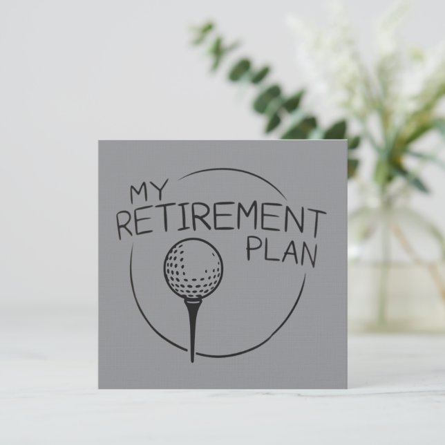 My Retirement Plan Funny Saying Golfing Golfer  Invitation (Standing Front)