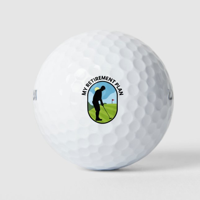 My Retirement Plan - Golf Golfing Retired Planning Balls (Front)