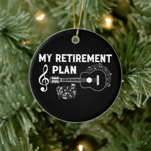 My Retirement Plan Guitar Funny Musicians Ceramic Tree Decoration