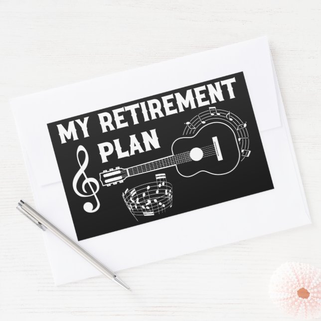 My Retirement Plan Guitar Funny Musicians Rectangular Sticker (Envelope)
