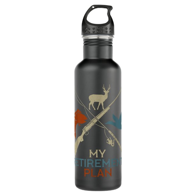 My Retirement Plan Hunting Fishing Hunter Grandfat 710 Ml Water Bottle (Front)
