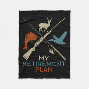 My Retirement Plan Hunting Fishing Hunter Grandfat Fleece Blanket
