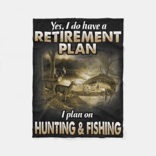 My Retirement Plan Hunting Fishing Hunters Grandpa Fleece Blanket