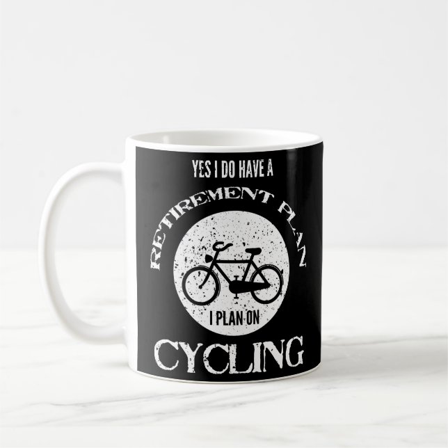 My Retirement Plan is Cycling Distressed Cyclist Coffee Mug (Left)