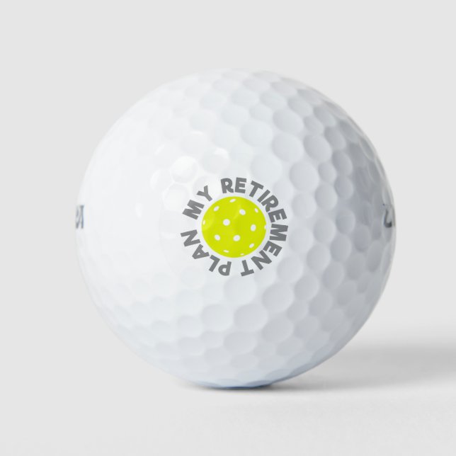 My Retirement Plan Pickleball Design Golf Balls (Front)