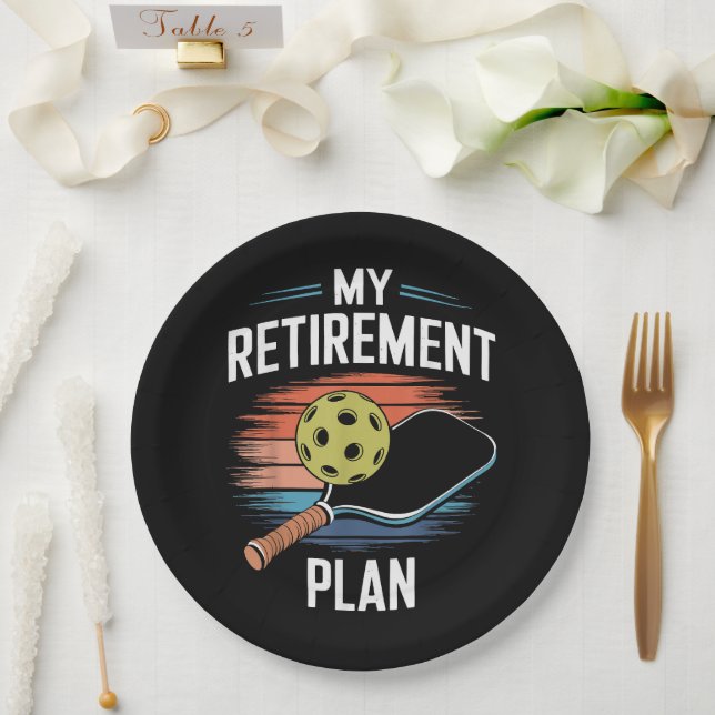 My Retirement Plan Pickleball Player Paper Plate (Wedding)