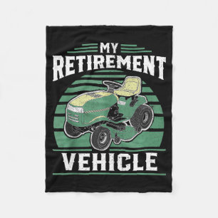 My Retirement Vehicle Funny Riding Lawn Mower Retr Fleece Blanket