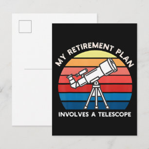 My Retiret Plan Involves A Telescope Invitation Postcard