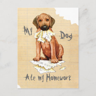 My Rhodesian Ridgeback Ate My Homework Postcard