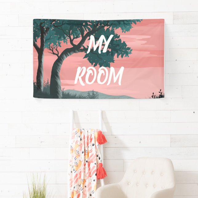My Room Floral Tree Sunset Banner (Insitu)