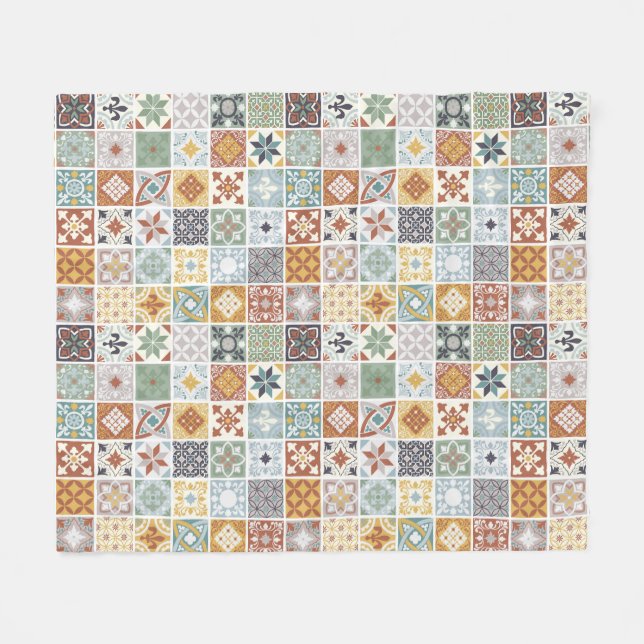 My roots - Mediterranean tiles Fleece Blanket (Front (Horizontal))