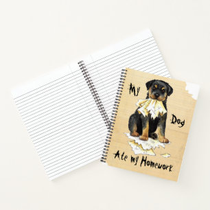 My Rottweiler Ate My Homework Notebook