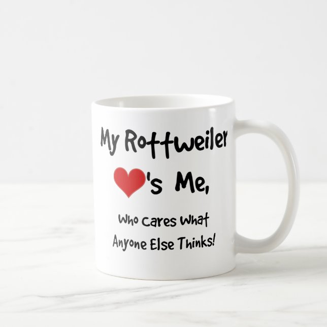 My Rottweiler Loves Me - Rottweiler Coffee Mug (Right)