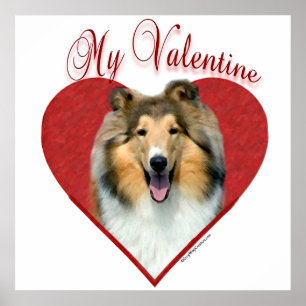 My Rough Collie Valentine Poster