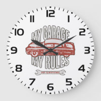 My Rules Classic Red Car Retro Mechanic