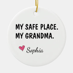 My Safe Place My Grandma Personalised Ceramic Tree Decoration