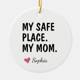 My Safe Place My Mum Personalised Gift Ceramic Tree Decoration