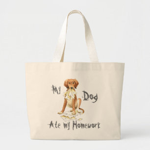 My Saluki Ate my Homework Large Tote Bag