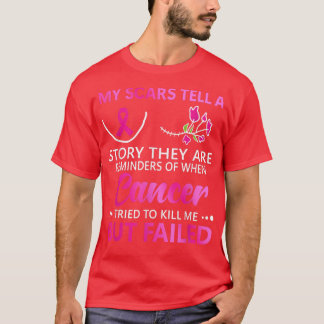 My Scars Tell A Story Breast Cancer Awareness Ribb T-Shirt