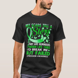 My Scars Tell A Story Depression Awareness Butterf T-Shirt