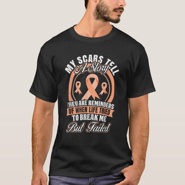My Scars Tell a Story Endometrial Cancer Awareness T-Shirt (Front)