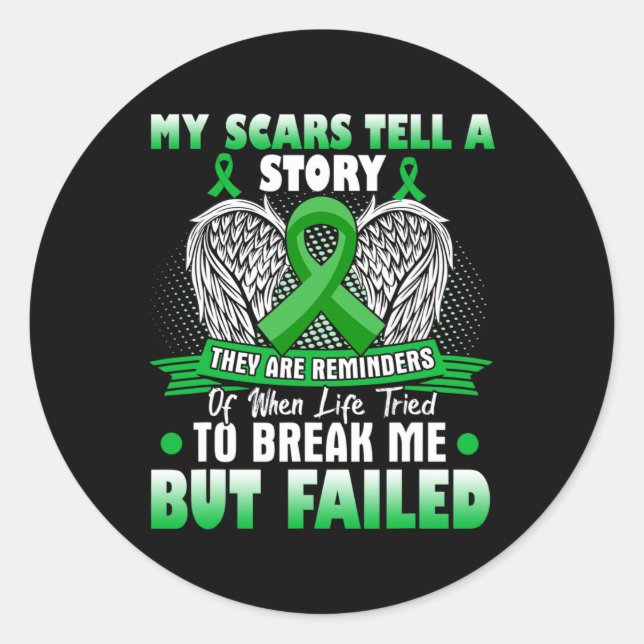 My Scars Tell A Story - Kidney Disease Awareness  Classic Round Sticker (Front)