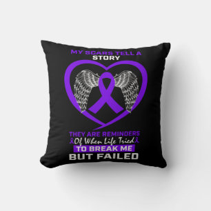 My Scars Tell A Story Purple Hodgkin's Lymphoma Aw Cushion