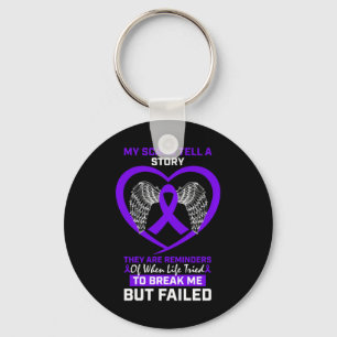 My Scars Tell A Story Purple Hodgkin's Lymphoma Aw Key Ring