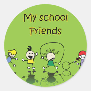 My School Friends Classic Round Sticker