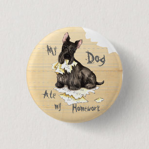 My Scottie Ate my Homework 3 Cm Round Badge