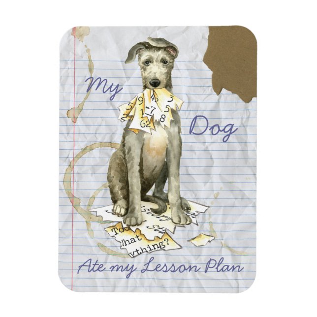 My Scottish Deerhound Ate my Lesson Plan Magnet (Vertical)