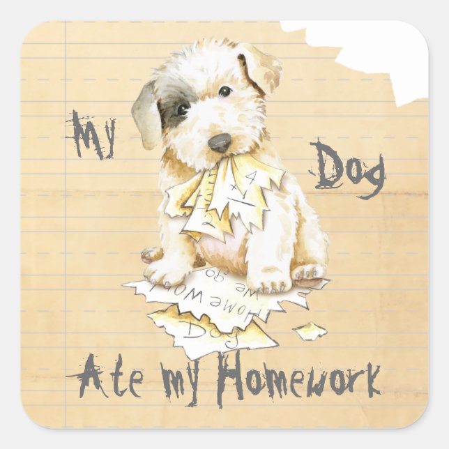 My Sealyham Terrier Ate my Homework Square Sticker (Front)