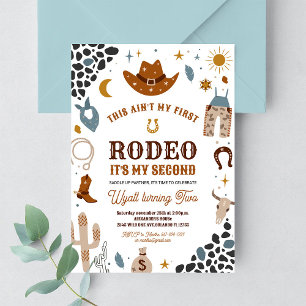 My Second Rodeo Cowboy Ranch Southwestern Birthday Invitation