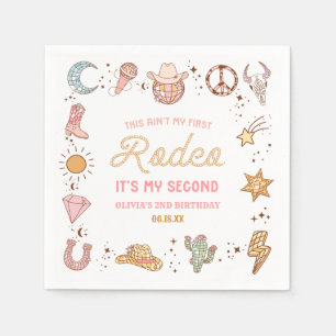 My Second Rodeo Western Cowgirl 2nd Birthday Party Napkin