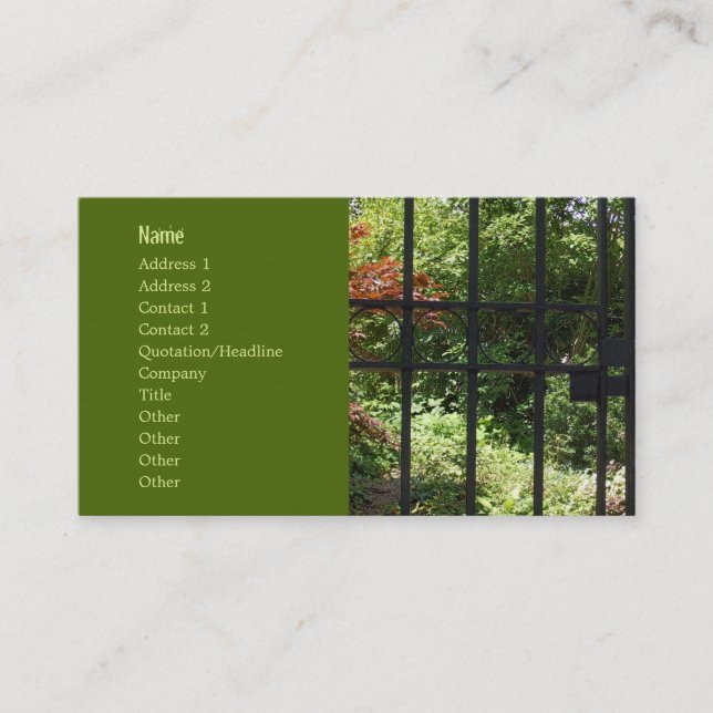 My Secret Garden Business Card (Front)