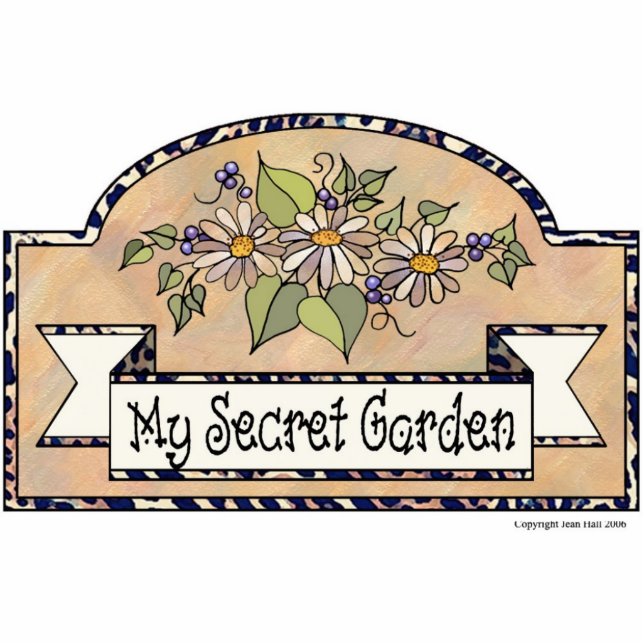 "My Secret Garden" - Decorative Sign Photo Sculpture Decoration (Front)