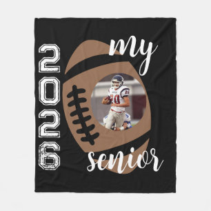 My Senior Custom Player Picture Year Football Fleece Blanket