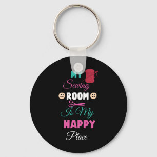 My sewing room is my happy place key ring