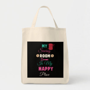 My sewing room is my happy place tote bag