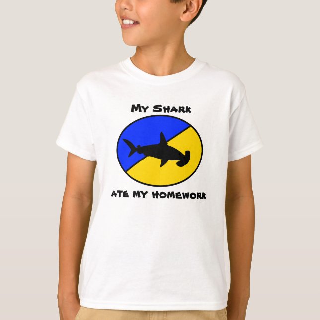 My Shark ate my homework T-Shirt (Front)