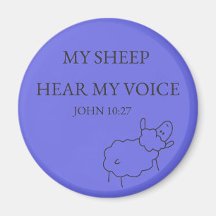My Sheep Hear My Voice Scripture Magnet