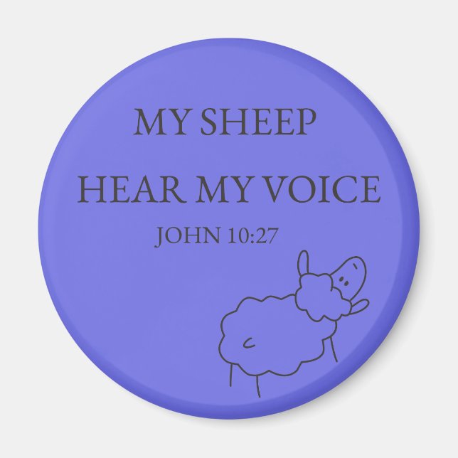 My Sheep Hear My Voice Scripture Magnet (Front)