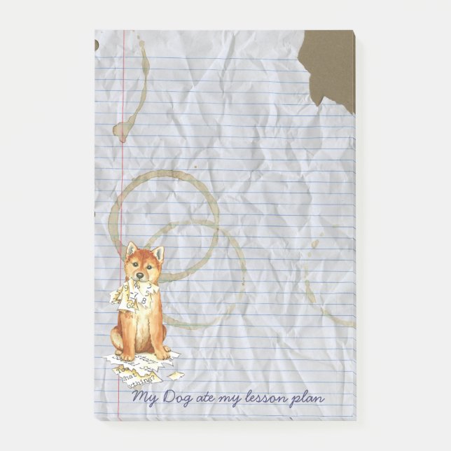 My Shiba Inu Ate My Lesson Plan Post-it Notes (Front)