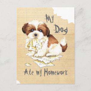 My Shih Tzu Ate my Homework Postcard