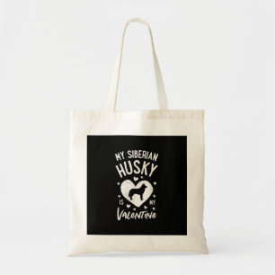 My Siberian Husky Is My Valentine Holiday Product Tote Bag