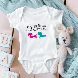 My Siblings are Wieners Dachshund Baby Outfit Bodysuit