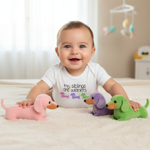 My Siblings are Wieners Dogs Baby Shower Gift Bodysuit