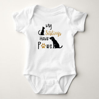 My siblings have paws baby bodysuit