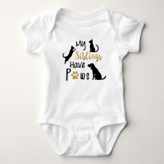 My siblings have paws baby bodysuit